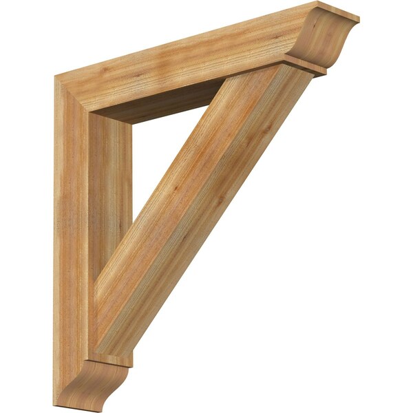 Ekena Millwork Traditional Traditional Rough Sawn Bracket w/ Offset Brace, Western Red Cedar, 8"W x 42"D x 42"H BKT0806X42X42TRA01RWR - main